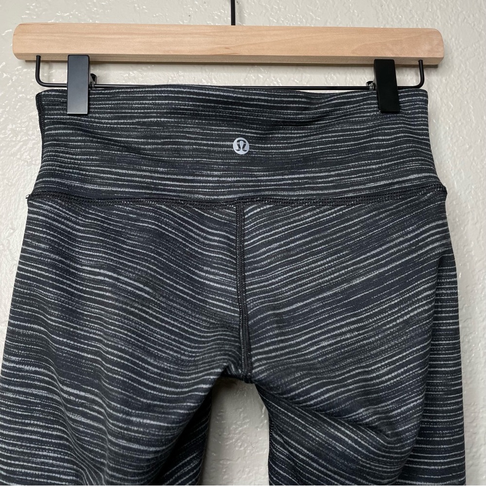 Lululemon Wunder Under Pant III Blurry Belle Battleship Black Striped Leggings - Picture 8 of 11